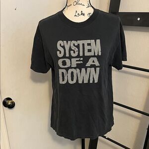Y2K System Of A Down Black Graphic Pullover T-Shirt Music Concert Festival